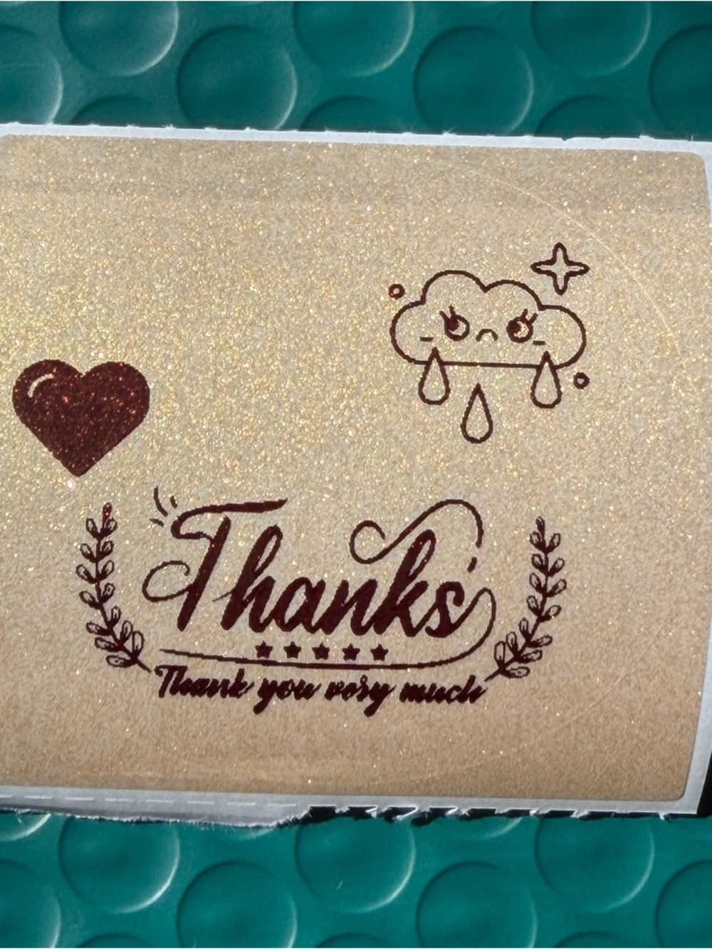 Gold & Black Transparent Glitter “Thanks” “Thank you very much” 50pcs only~